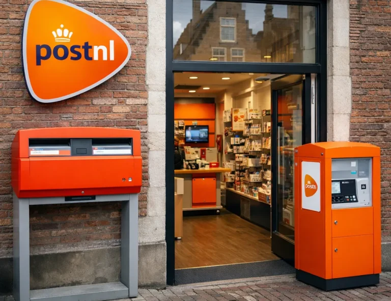 PostNL punt in Middelburg met brievenbus en pakketautomaat
