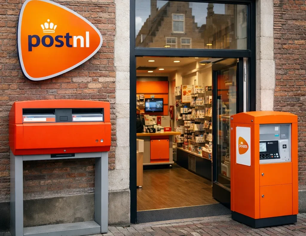 PostNL punt in Middelburg met brievenbus en pakketautomaat